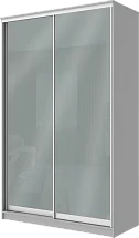 2-х дверный шкаф купе с цветной пленкой Средне-Серый №074 2400 1200 420